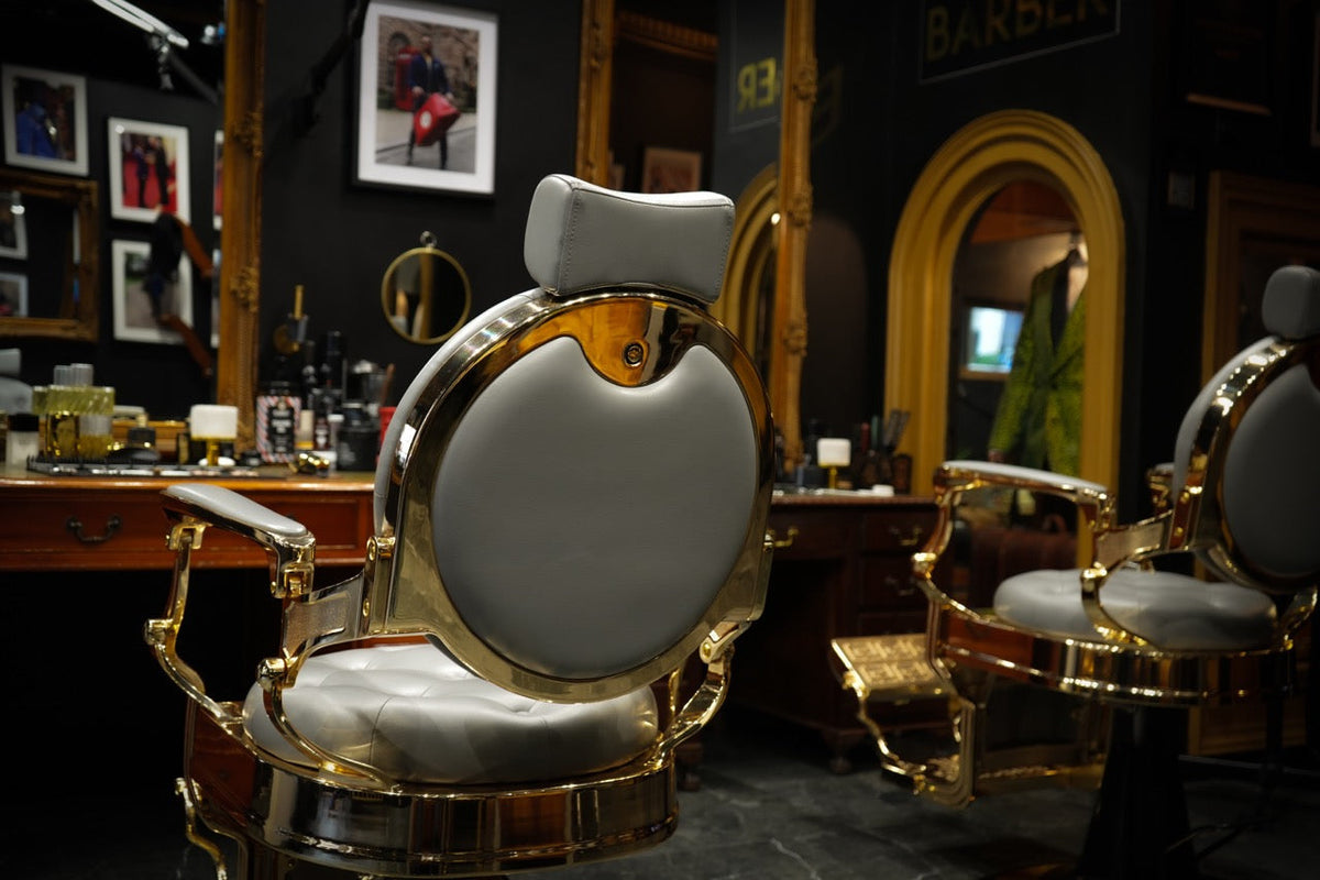 Private barber chairs inside the Signature Bespoke Liverpool showroom