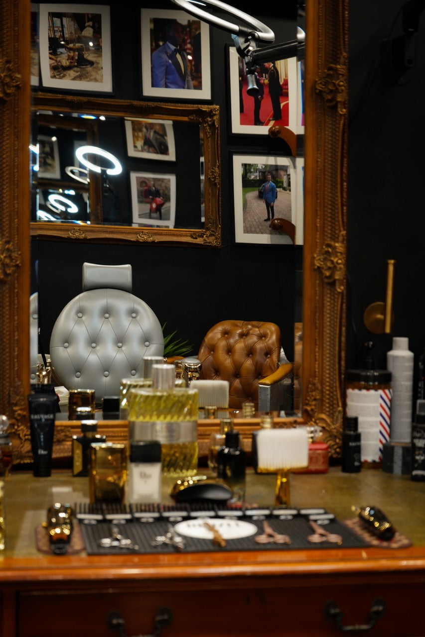 luxury barber beard trim wet shave detail